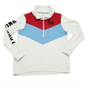 Victoria's Secret PINK Women's Sweatshirt 1/4 Zip Size Medium LOVE PINK logo